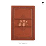 Saddle Tan Faux Leather Large Print Thinline KJV Bible
