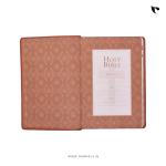 Saddle Tan Faux Leather Large Print Thinline KJV Bible