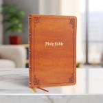 KJV, Thinline Bible, Large Print Leathersoft, (Tan)